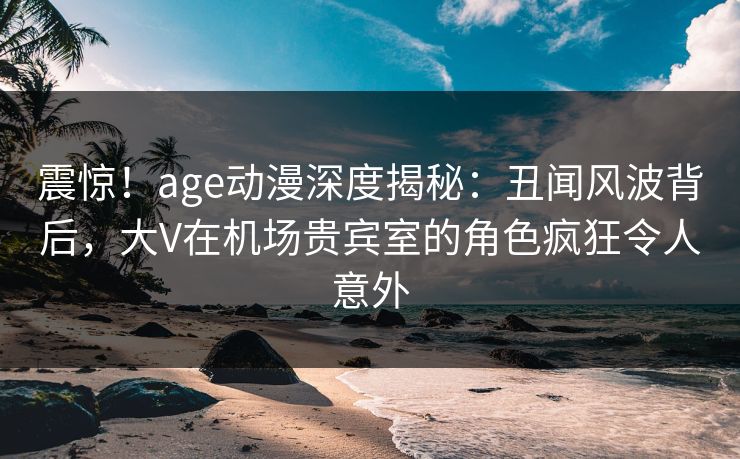 震惊！age动漫深度揭秘：丑闻风波背后，大V在机场贵宾室的角色疯狂令人意外