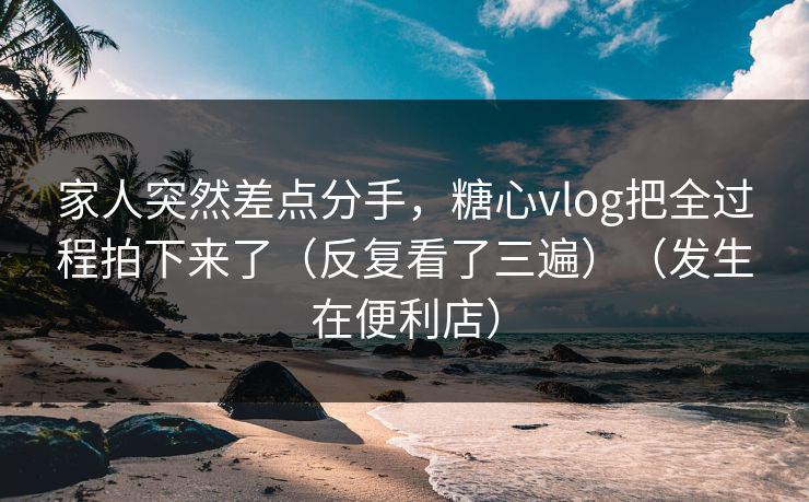 家人突然差点分手，糖心vlog把全过程拍下来了（反复看了三遍）（发生在便利店）